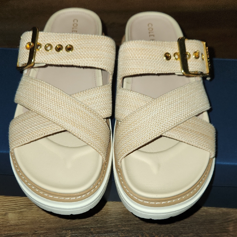 Cole Haan Women's Tan Crisscross Sandals